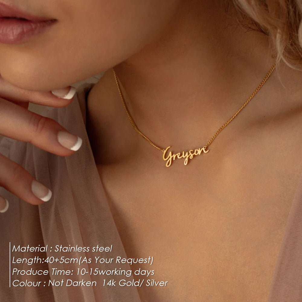 Minimally Gold Plated  Collarbone Chain  Custom Name Necklace