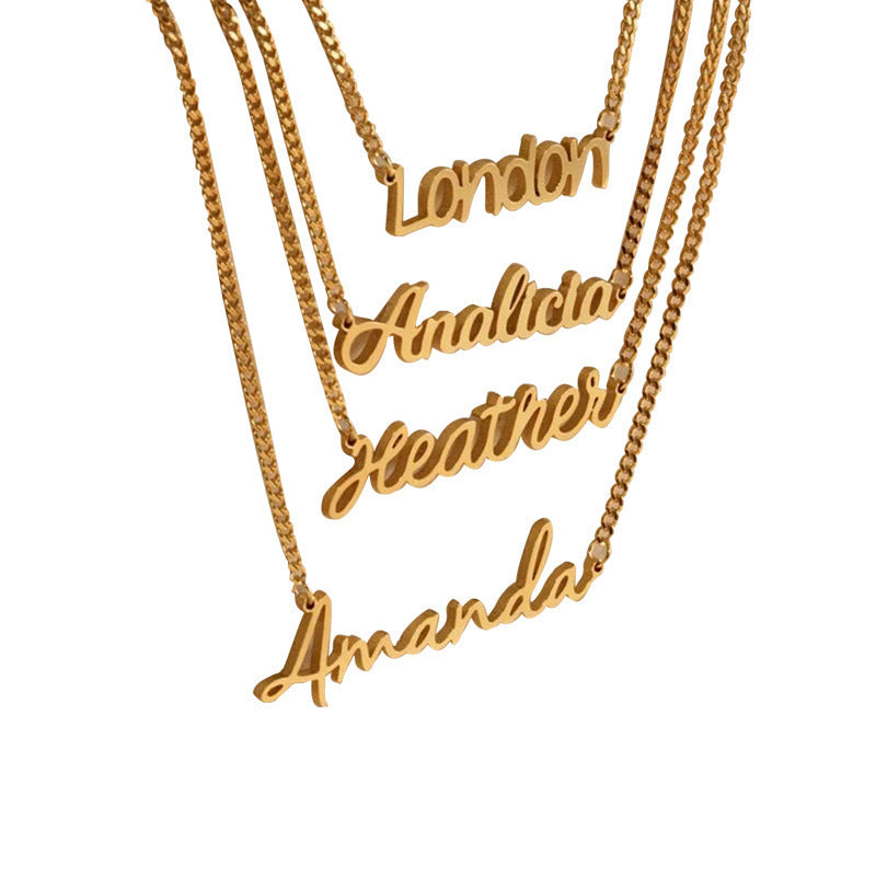 Minimally Gold Plated  Collarbone Chain  Custom Name Necklace